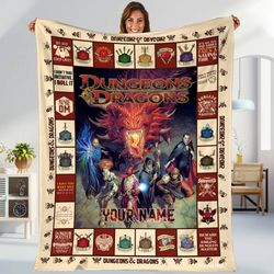 dungeons and dragons dnd game fan lover blanket, dungeon and dragon bl