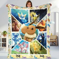 eevee fleece blanket umbreon sylveon eevee evolutions blanket  eevee b