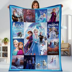 frozen 2 movie blanket  elsa princess anna and kristoff olaf blanket