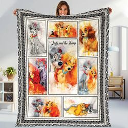 lady and the tramp fleece blanket the tramp dog blanket dog magic king