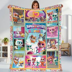 superkitties blanket  super kitties fleece blanket  super cat blanket