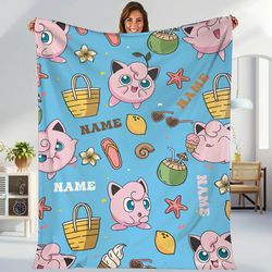 jigglypuff wigglytuff blanket  bulbasau charmander squirtle fleece bla