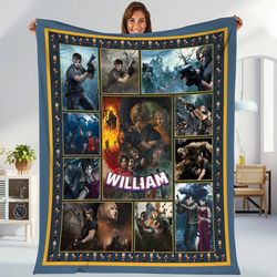 resident evil 4 blanket  leon kennedy albert wesker ada wong fleece bl