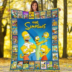 the simpsons fleece blanket simpsons family throw blanket for bed couc