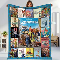 zootopia blanket  fox and bunny fleece blanket  zootopia movie blanket