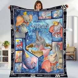 personalized elephant dumbo blanket  dumbo fleece blanket  magic kingd