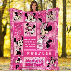 personalized minnie mouse blanket  minnie mouse fleece blanket  miceky