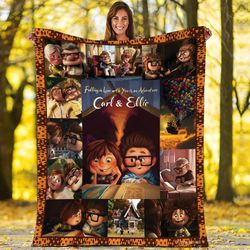 personalized pixar up blanket up ballloon house fleece blanket carl el