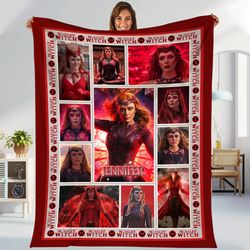 personalized scarlet witch blanket  wandavision wanda maximoff blanket