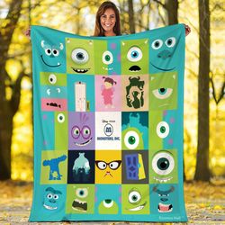 monster inc fleece blanket  monster university blanket  jamessullivan