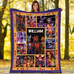 personalized five nights at freddy blanket  freddy fazbear bonnie chic