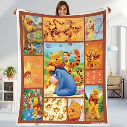 pooh and friends fleece blanket  pooh tigger eeyore piglet blanket  po