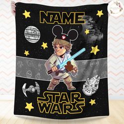 personalized mickey ears disney star wars blanket, galaxys edge chara