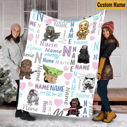 star wars blanket, custom name blanket, personalized blanket, disney c