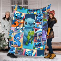 stitch and lilo blanket,  stitch blanket, stitch lover gifts, stitch g