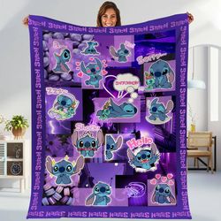 personalized stitch blanket lilo stitch blanket  stitch angel blanket