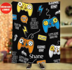 customized gaming blanket, gamer blanket, video game blanket, personal