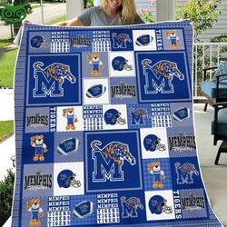 ncaa memphis tigers football quilt blanket