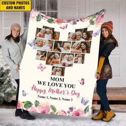 custom photo mothers blanket, grandma gift, mothers day gift, memorial