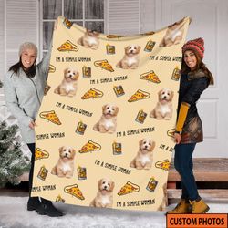 custom photo pet lover blanket with pet faces printing, cute puppy pic