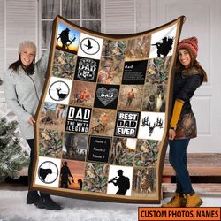 best dad ever, custom photo daddys hunters blanket, deer hunter, flee