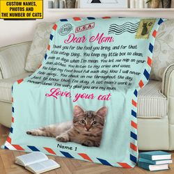 custom name and photo cat blanket, cute cat blanket, gift ideas mother