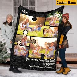 custom name and photo family blanket, you are the piece that hold toge