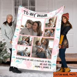 custom photo mom blanket,  to my mom fleece blanket, gift ideas mother