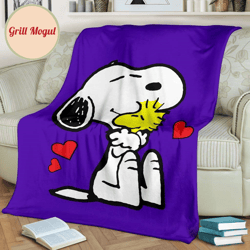 snoopy and woodstock fleece blanket gift for fan