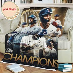 the texas rangers are world series champions for the first time in franchise history fleece blanket