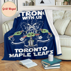 toronto maple leafs baby yoda fleece blanket the force strong