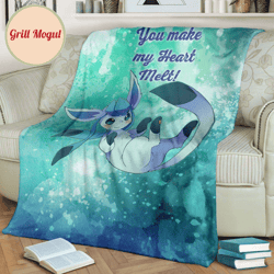 you make my heart melt glaceon fleece blanket