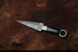 viking kunai throwing knife, handmade damascus balanced knife, best throwing