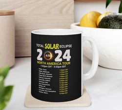 solar eclipse 2024 mug, eclipse tour 2024 mug, gift for space fan, north america eclipse 2024 mug