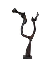 modern abstract sculpture "life whirlwind". tall driftwood sculpture on stand. 26,37/ 10,23/9,05 inch. best gift!