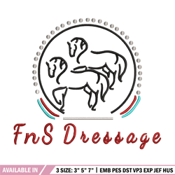 fns dressage embroidery design, logo embroidery, embroidery file, embroidery shirt, emb design, digital download