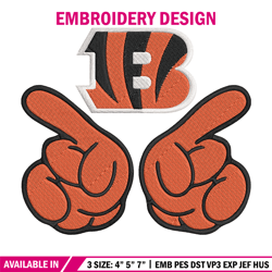 foam finger cincinnati bengals embroidery design, cincinnati bengals embroidery, nfl embroidery, sport embroidery