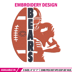 football player chicago bears embroidery design, bears embroidery, nfl embroidery, sport embroidery, embroidery design