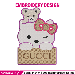 gucci hello kitty embroidery design, kitty embroidery, embroidery file, gucci embroidery, anime shirt, digital download