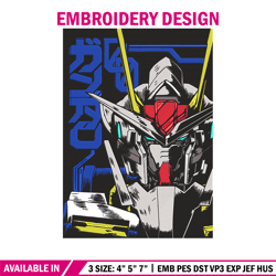 gundam robot embroidery design, gundam embroidery, embroidery file, anime embroidery,anime shirt, digital download