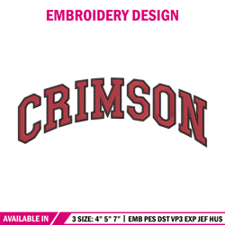 harvard crimson logo embroidery design, ncaa embroidery, sport embroidery, logo sport embroidery, embroidery design