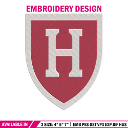 harvard crimson logo embroidery design, ncaa embroidery, sport embroidery,logo sport embroidery, embroidery design