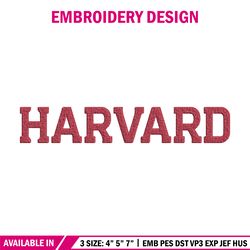 harvard logo embroidery design, college embroidery, sport embroidery, logo sport embroidery, embroidery design