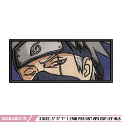 hatake kakashi embroidery design, naruto embroidery,  embroidery file, anime design, anime shirt, digital download