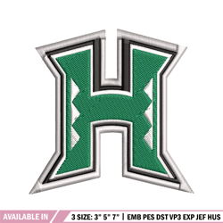 hawaii warriors embroidery design, hawaii warriors embroidery, logo sport, sport embroidery, ncaa embroidery