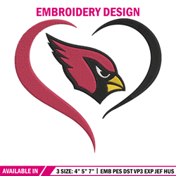 heart arizona cardinals embroidery design, cardinals embroidery, nfl embroidery, sport embroidery, embroidery design (2