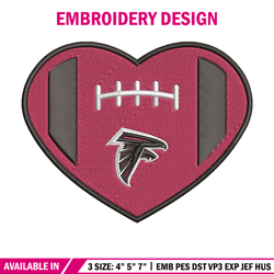 heart atlanta falcons embroidery design, falcons embroidery, nfl embroidery, sport embroidery, embroidery design