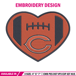 heart chicago bears embroidery design, chicago bears embroidery, nfl embroidery, sport embroidery, embroidery design (2