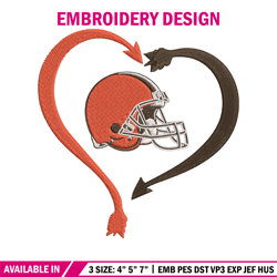 heart cleveland browns embroidery design, browns embroidery, nfl embroidery, sport embroidery, embroidery design