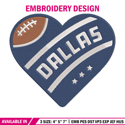 heart dallas cowboys embroidery design, dallas cowboys embroidery, nfl embroidery, sport embroidery, embroidery design